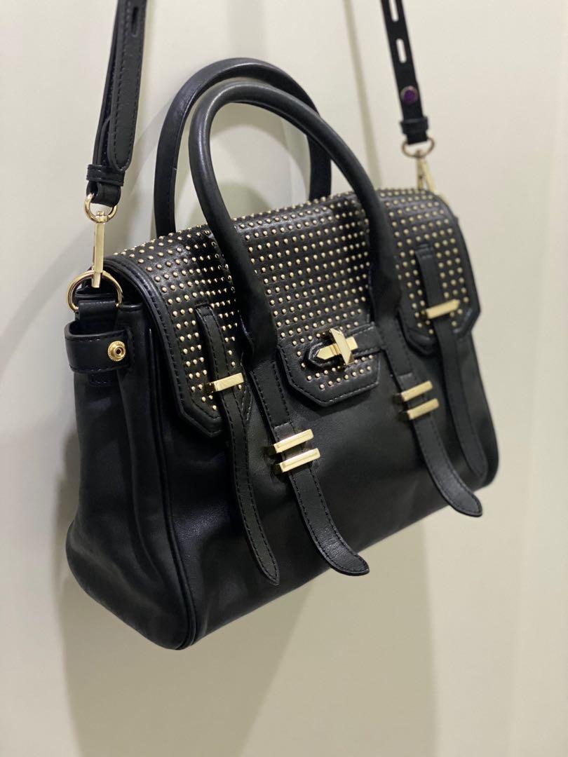 Rebecca minkoff black studded bag hotsell