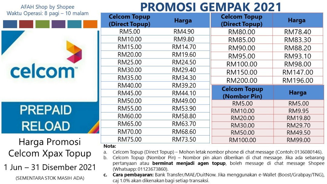 Rm30 Celcom Direct Topup Mobile Phones Tablets Others On Carousell