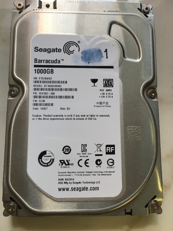 Seagate 1TB SATA Hard Disk 7200 RPM Free Delivery, Computers & Tech
