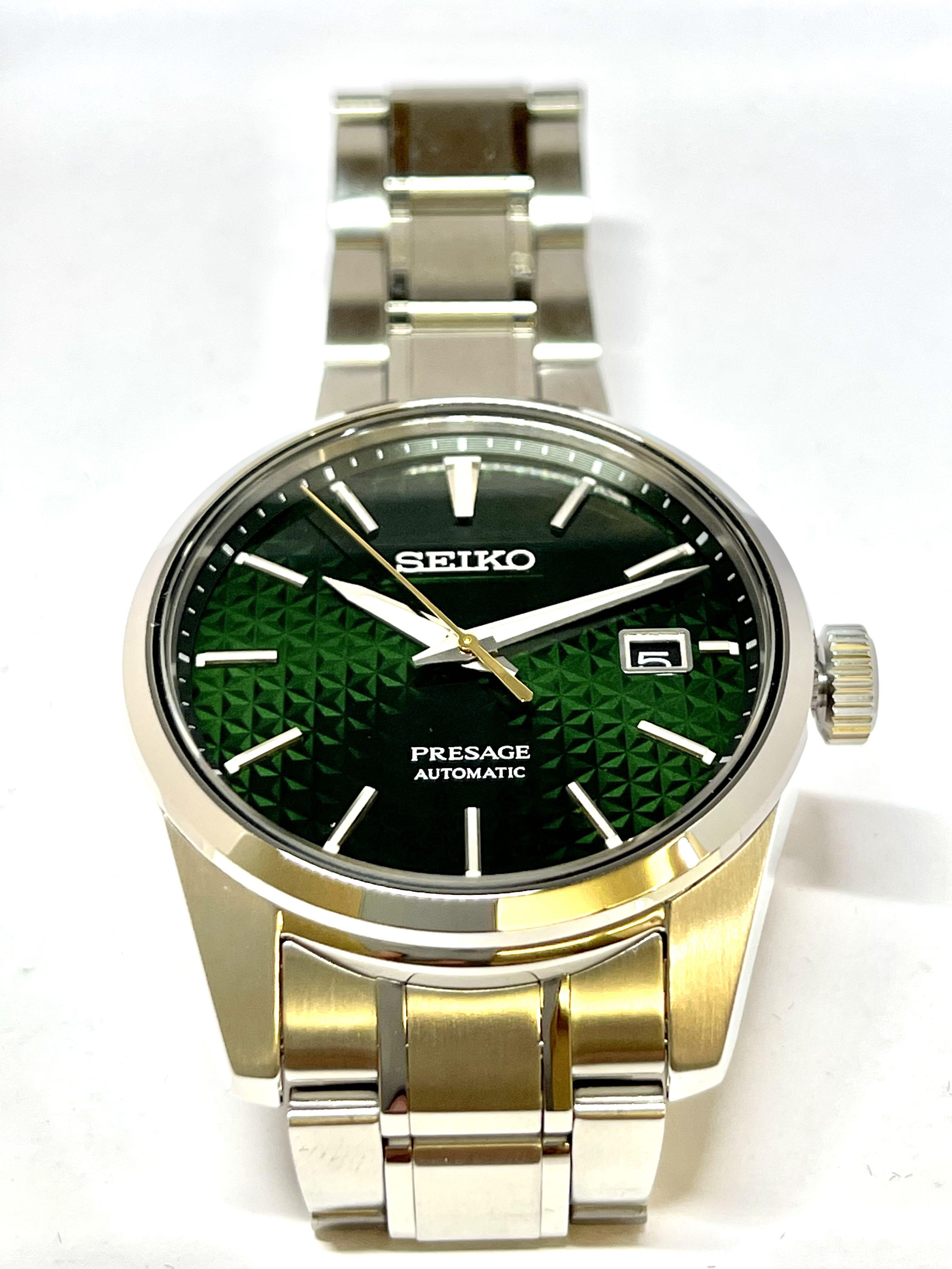 Seiko Presage sharp edge series SPB169J1 green dial, Luxury, Watches on  Carousell