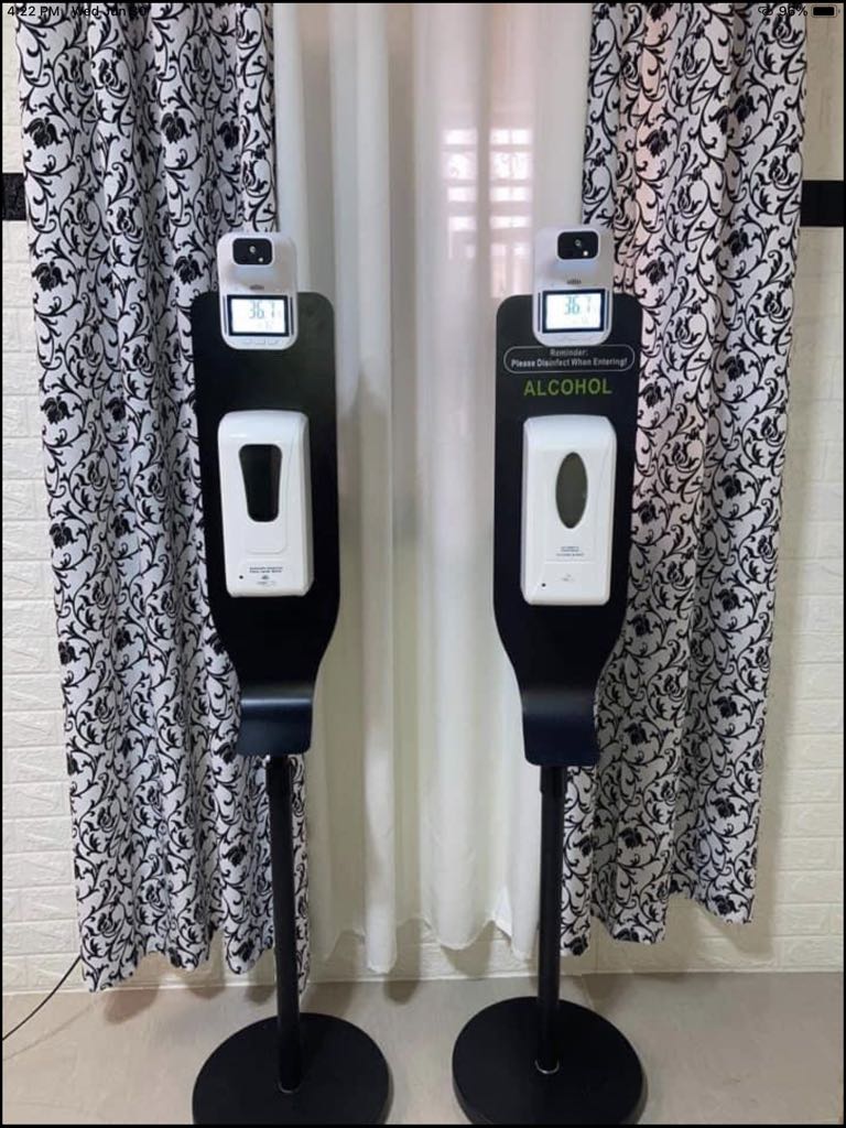 Thermal scanner with alcohol dispenser and heavy duty stand, Health