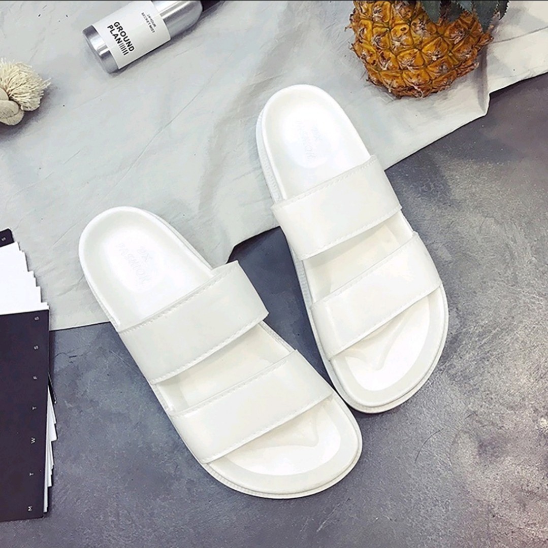 White rubber slippers shop