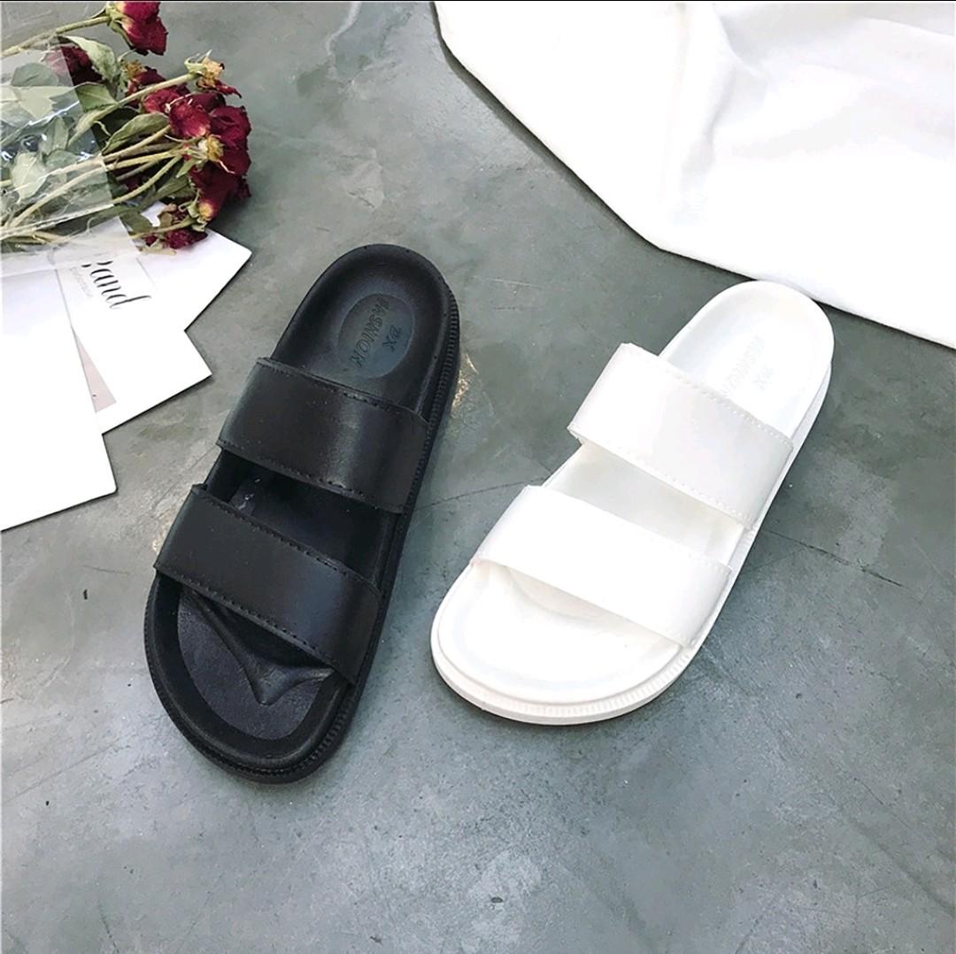 Rubber double best sale strap sandals