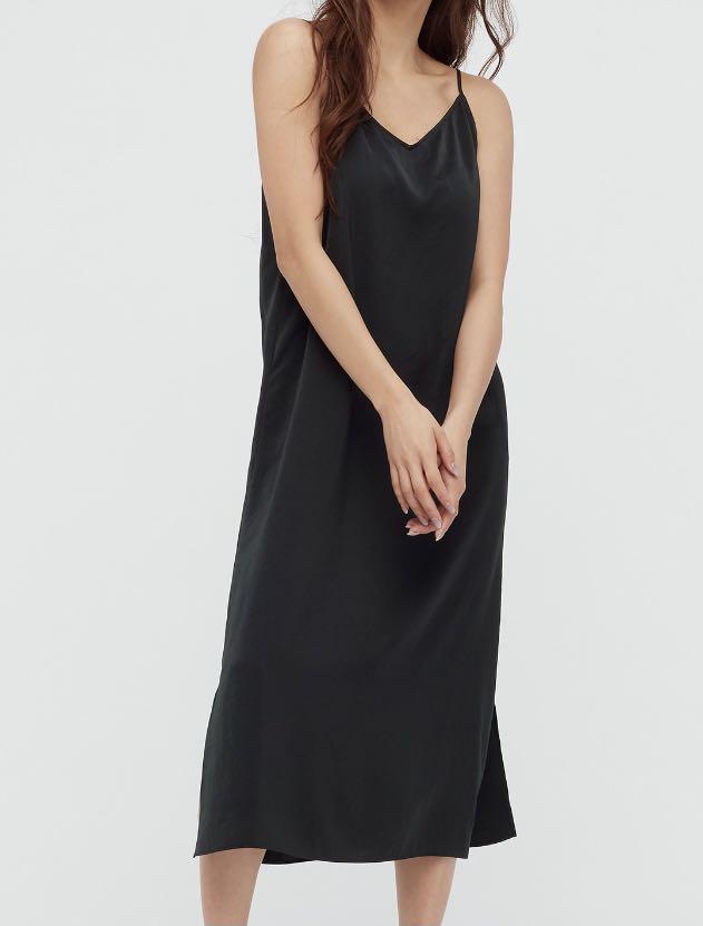 long black camisole dress