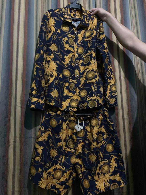 Versace shorts discount and shirt set