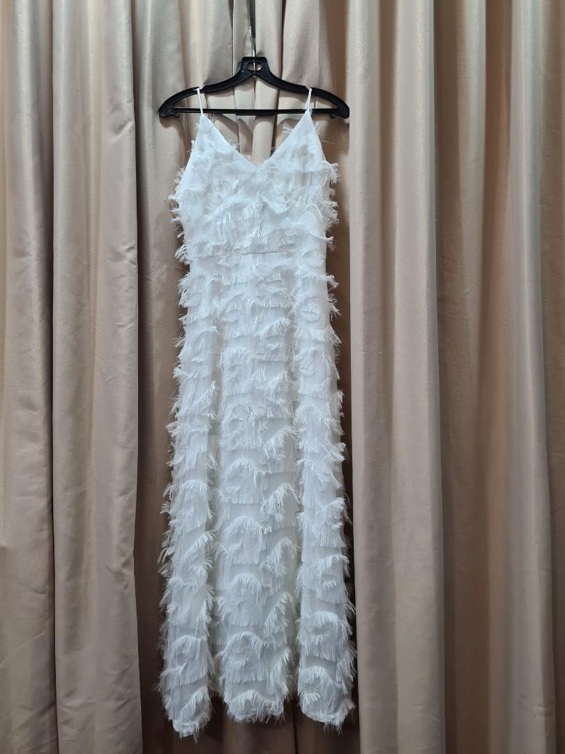 White evening long dress/gown, Women's