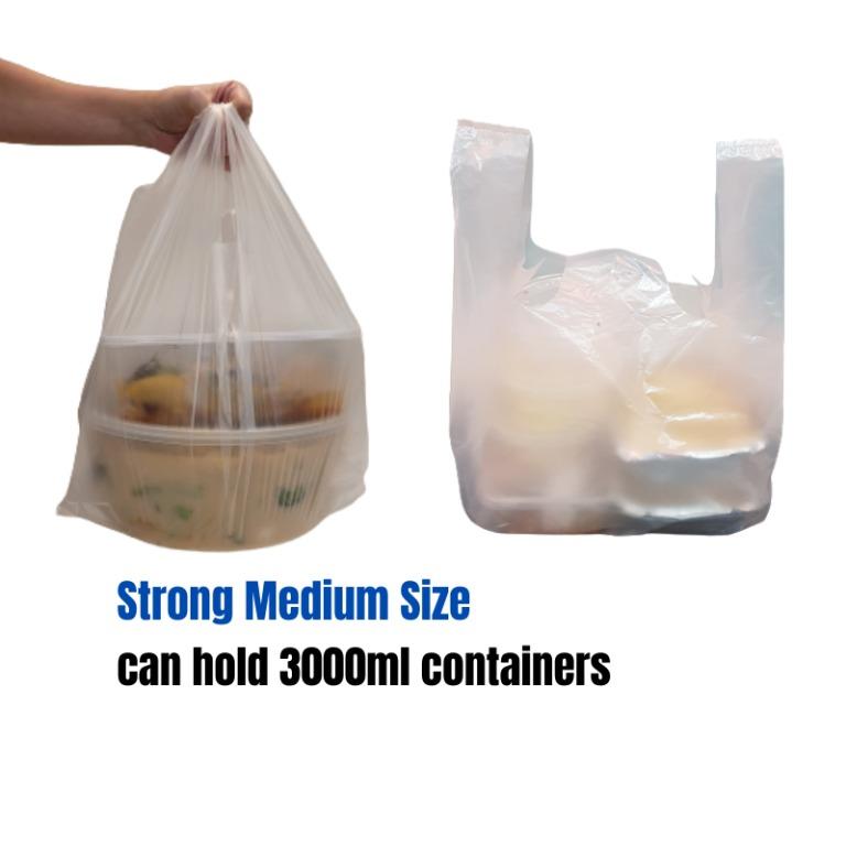 Wholesale MEDIUM Takeaway Transparent Plastic Carrier Bags Supermarket Grocery Bags for Ecommerce Delivery