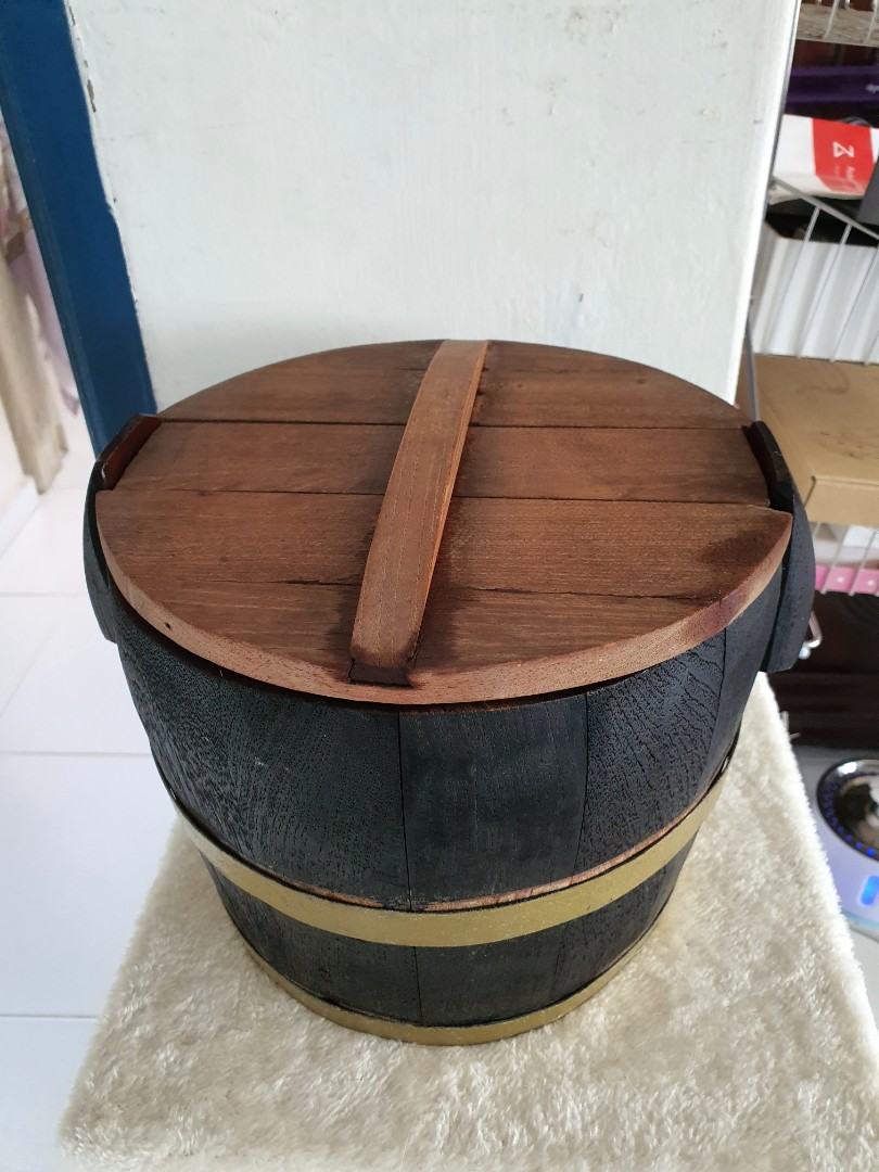 Wooden rice container, Furniture & Home Living, Home Improvement