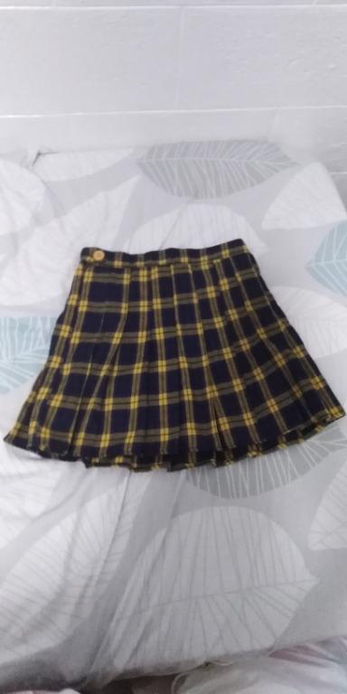 Yellow and blue plaid skirt (Category: Skirts) located in Makati City. Submitted by el_rastro (Listing ID 1100176452, Image 1). Description: - used only once, in good condition - bought from Bangkok - has shorts underneath (check pic 2) Pm for exact measurements Check profile for more clothes 😊.