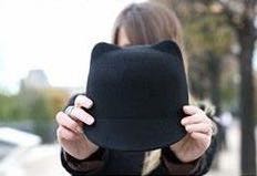 Zara 100% Wool Black Cat Hat 58cm 
