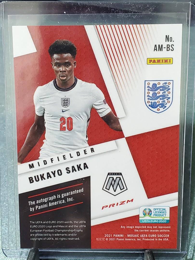 1)2021 Mosaic Euro 2020 Bukayo Saka Prizm Auto 波波閃, 興趣及遊戲