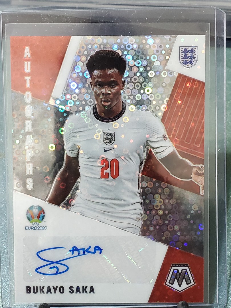 1)2021 Mosaic Euro 2020 Bukayo Saka Prizm Auto 波波閃, 興趣及遊戲