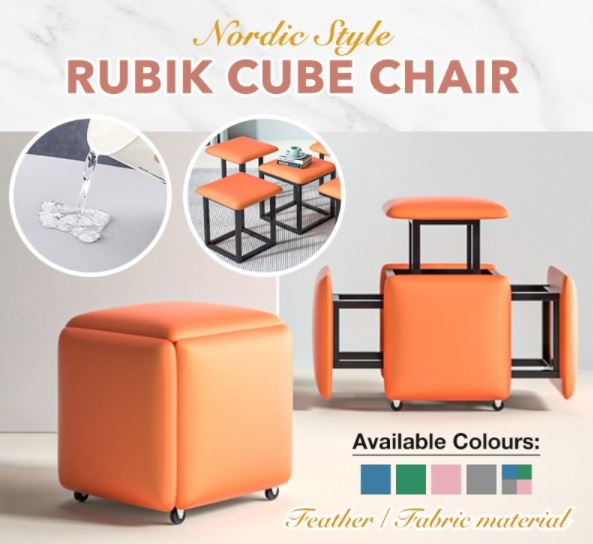 5 in 1 Chair Nordic Style Space Saving Rubik Cube Chair Multi ...