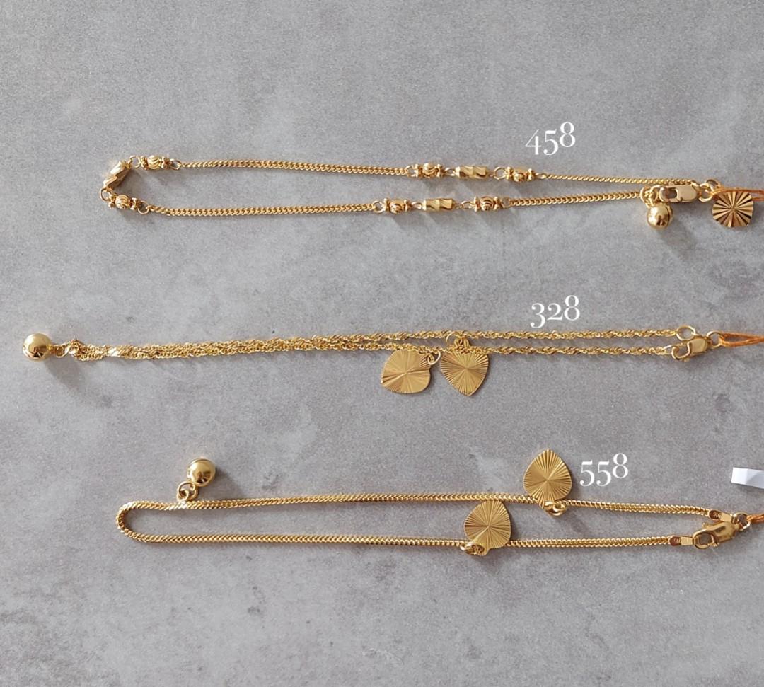 916 Gold Anklet for Ladies 22k gold Available in different designs