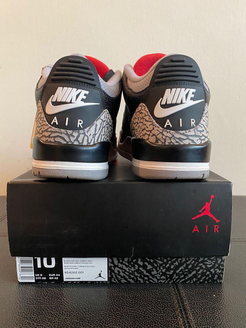 Nike air jordan 3 black cement best sale