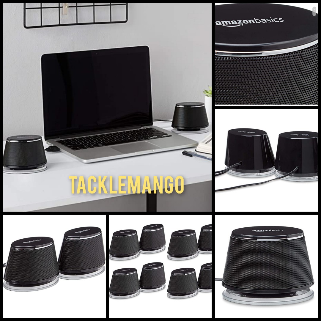 Amazon Basics USBPowered Computer Speakers with Dynamic Sound Black