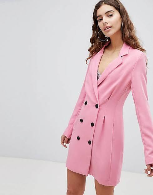 Bershka pink blazer dress hot sale