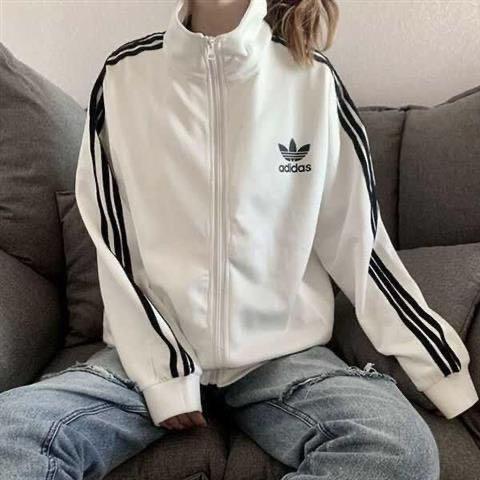 BLACK BOMBER ADIDAS TREFOIL CLOVER THREE STRIPE LOGO WINDBREAK