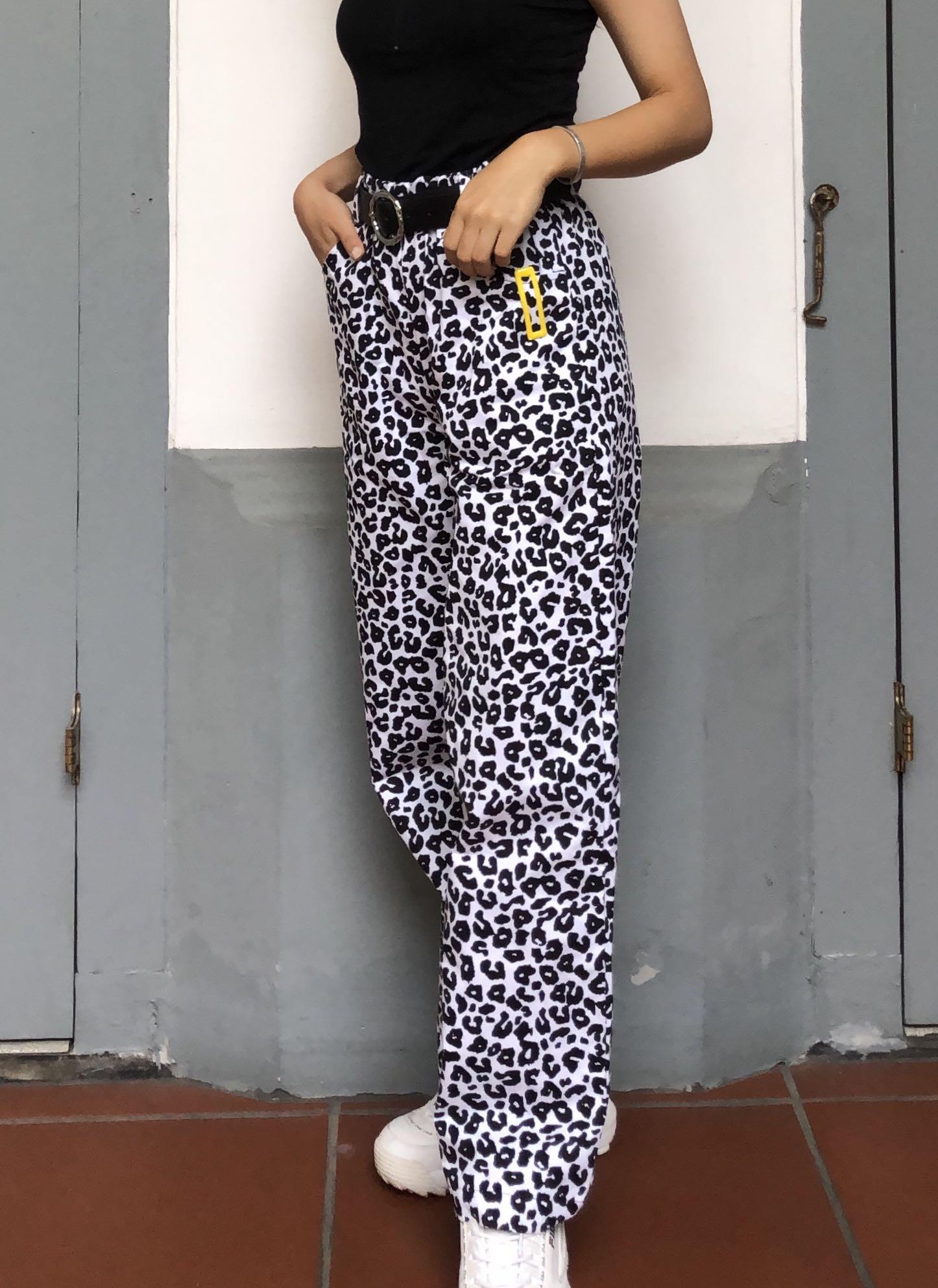 White leopard new arrivals pants