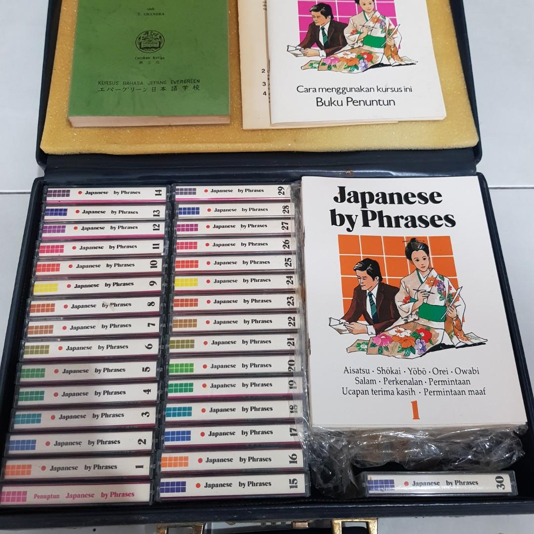 Buku Kaset Pelajaran Bahasa Jepang Evergreen Full Set Koper, Buku