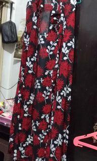 Cardigan panjang+daleman warna merah