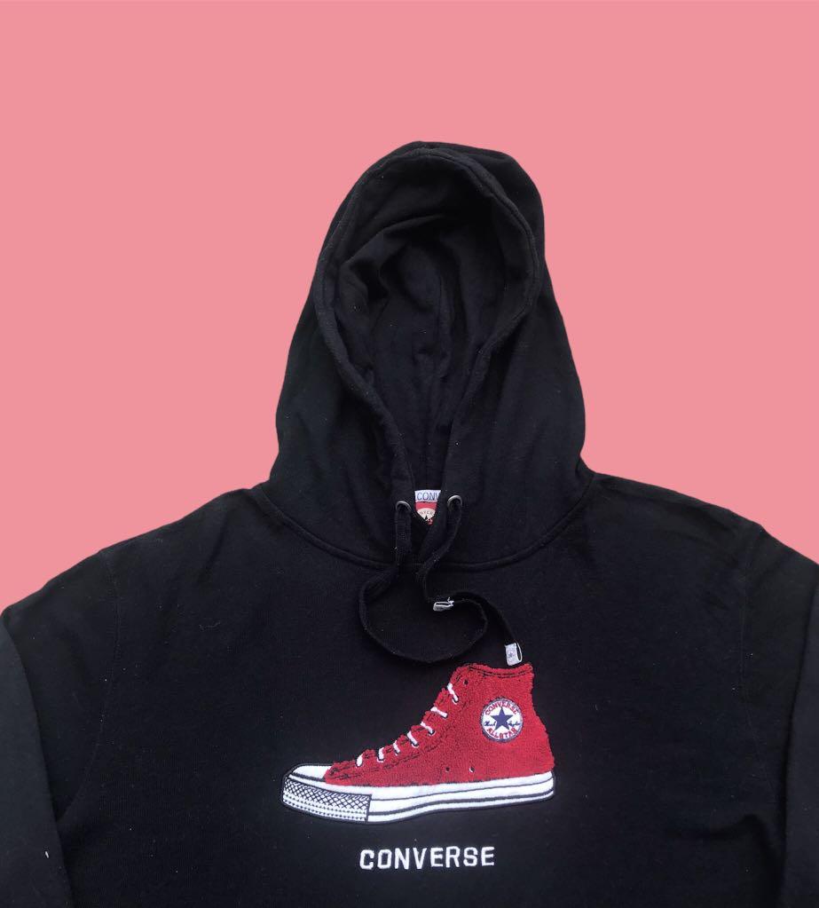 Red converse hoodie womens sales