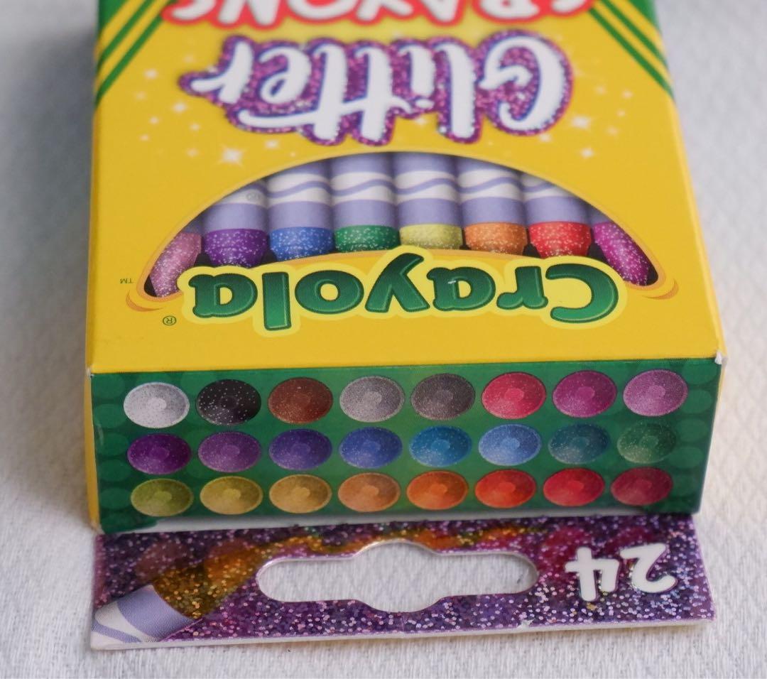 Crayola Glitter Crayons, 24 count, Hobbies & Toys, Stationary & Craft