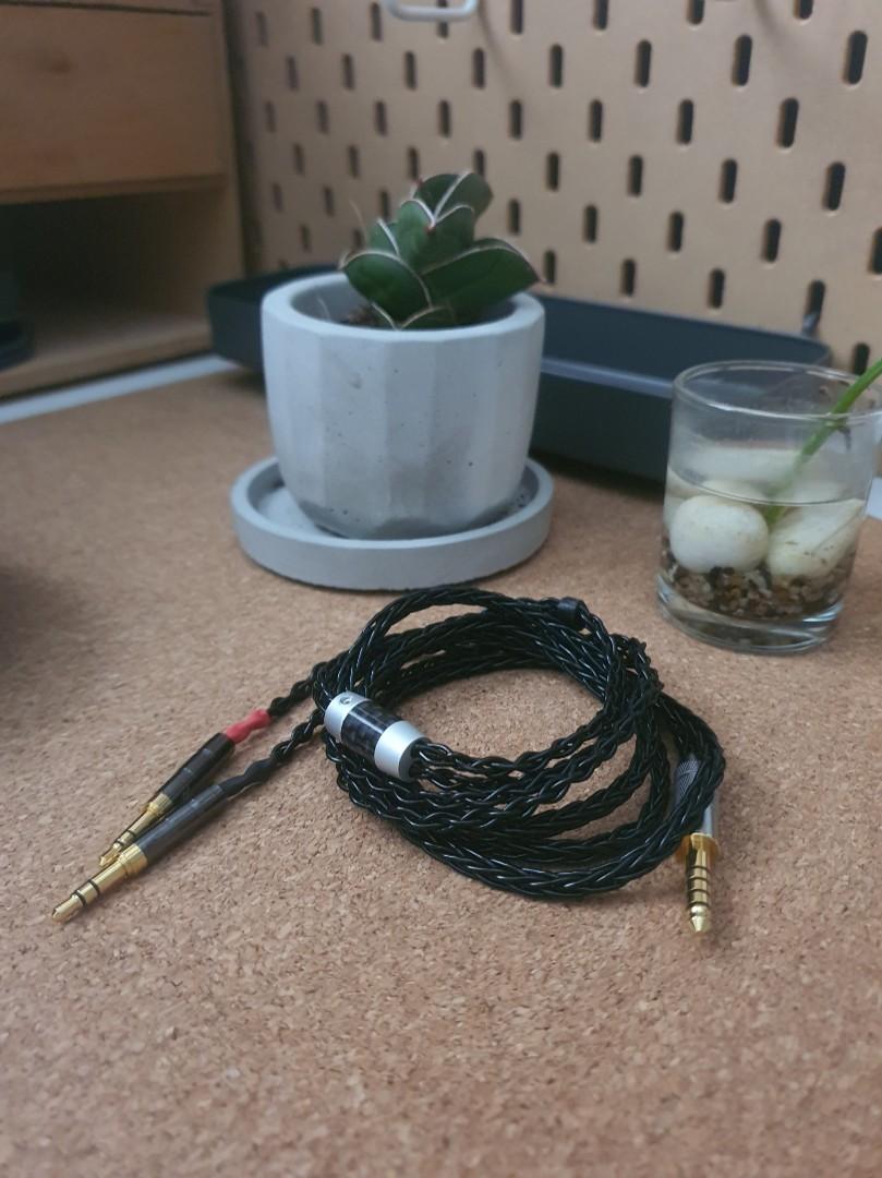 Custom 1.2m dual 3.5mm to 4.4 pentacon balanced hifiman canare cable