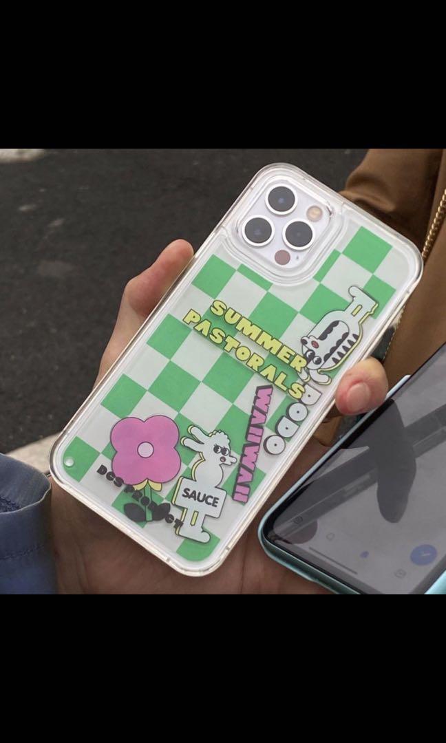 Dgs綠棋盤格花卉流動手機殼 手機平板 手機平板週邊在旋轉拍賣