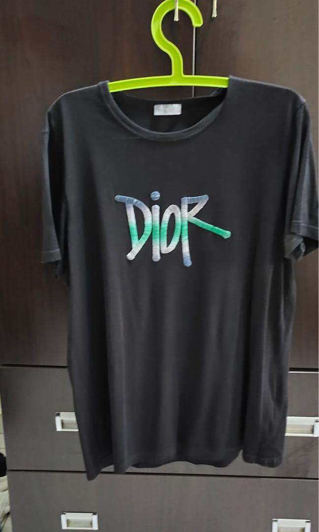DIOR Shawn x stussy embroidered logo Tshirt  size  Depop