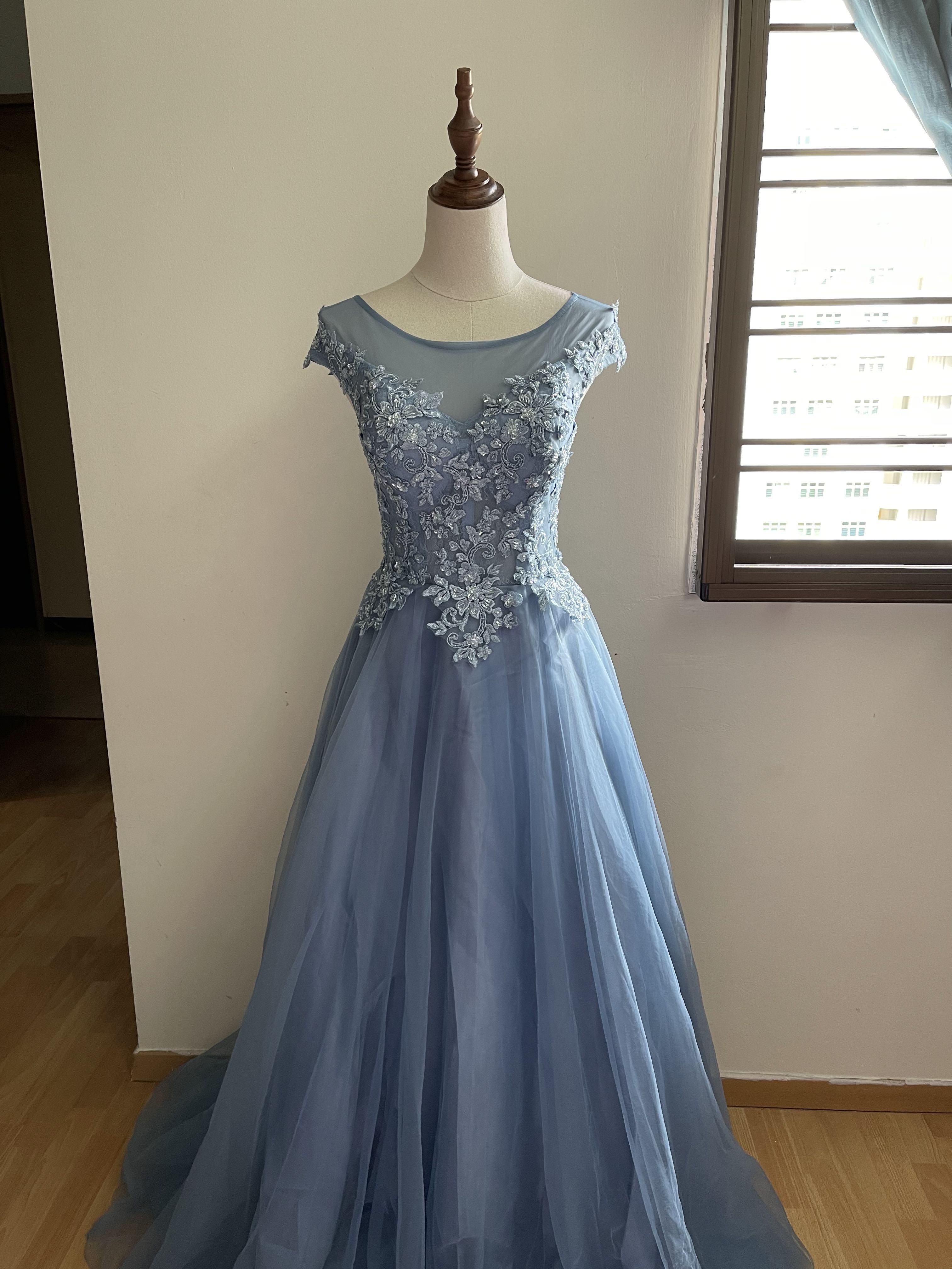Dusty Blue Evening Gown Rental / Sale ...