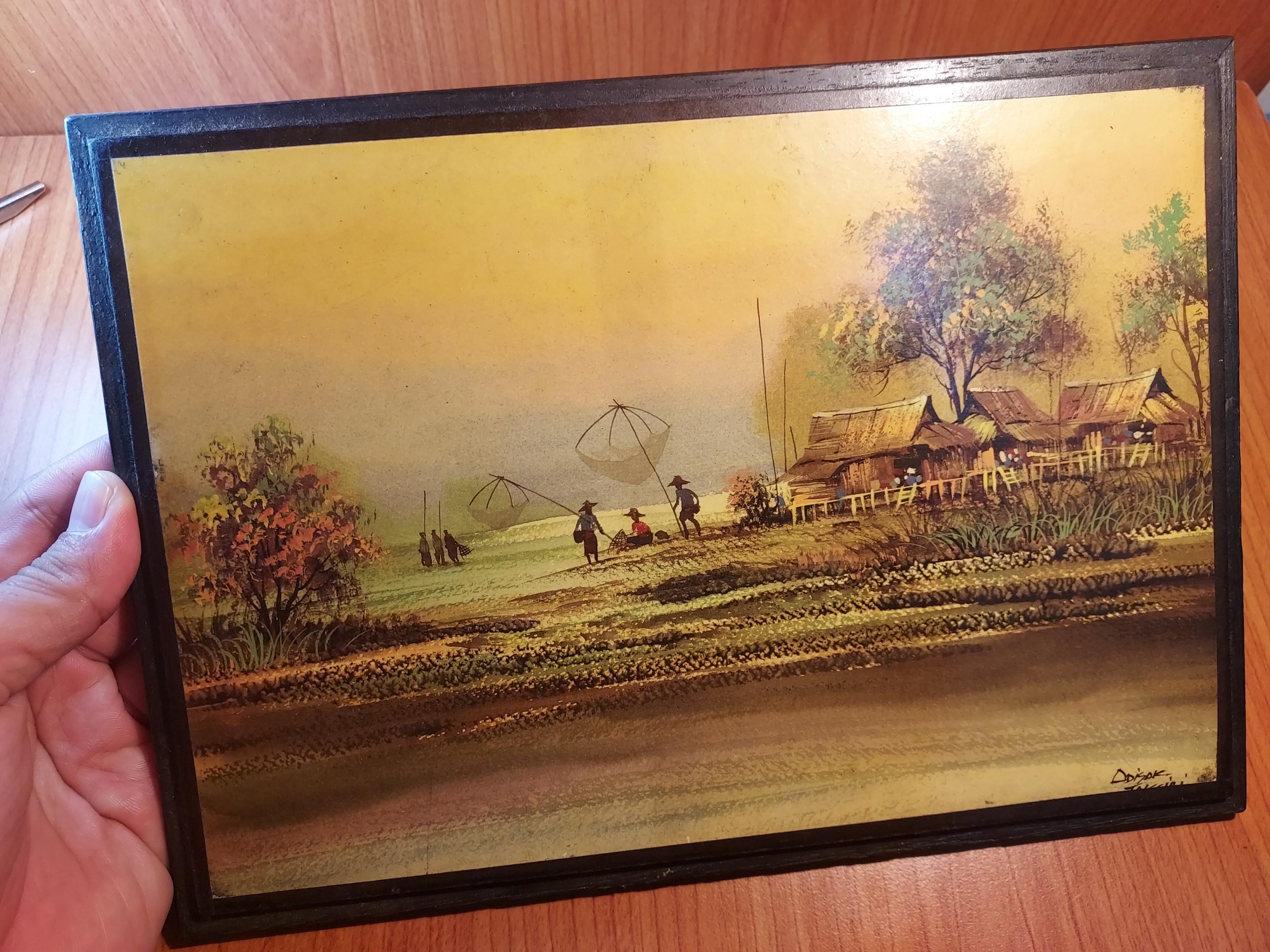 Frame Lukisan Pemandangan Kampung Antiques Vintage Collectibles On Carousell