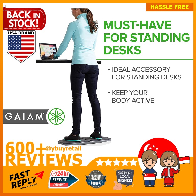 New Gaiam Evolve Home Office Standing Desk Wobble Anti Fatigue