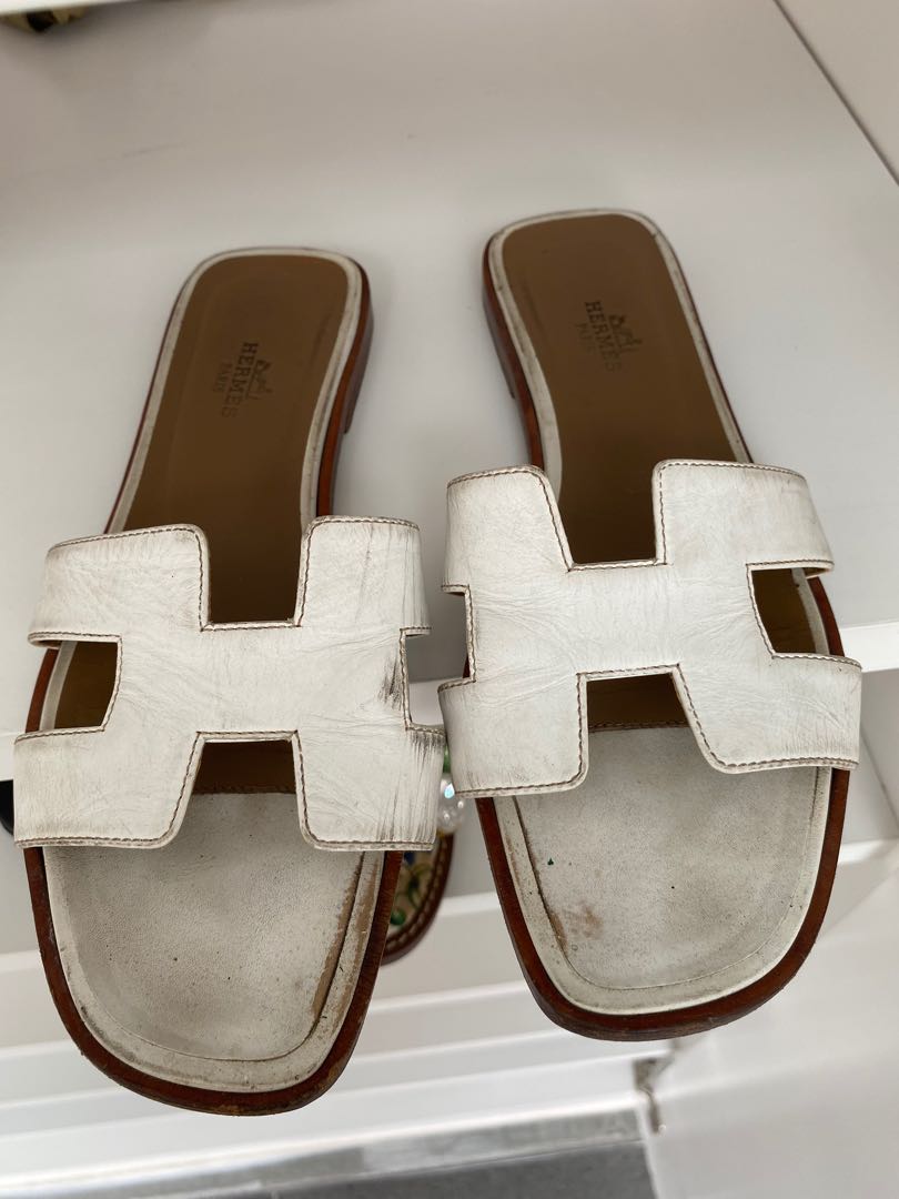 Hermes sales sandal white