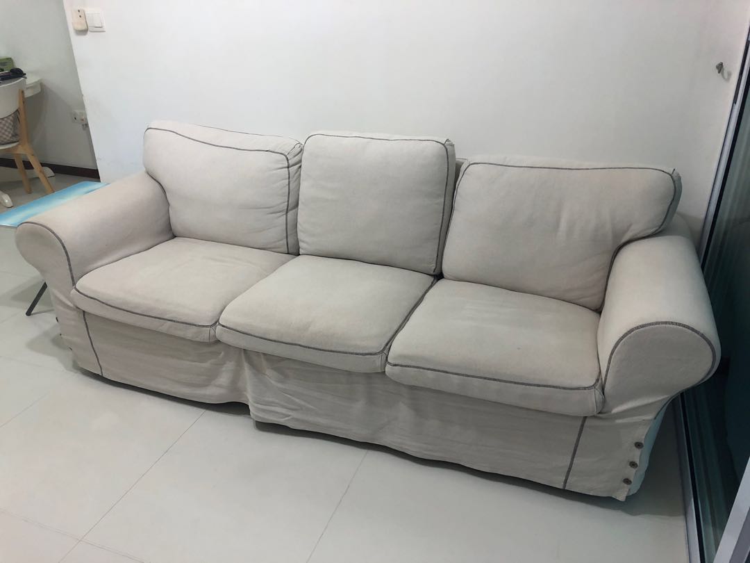Ikea 3 seater EKTORP fabric sofa for sale, Furniture & Home Living