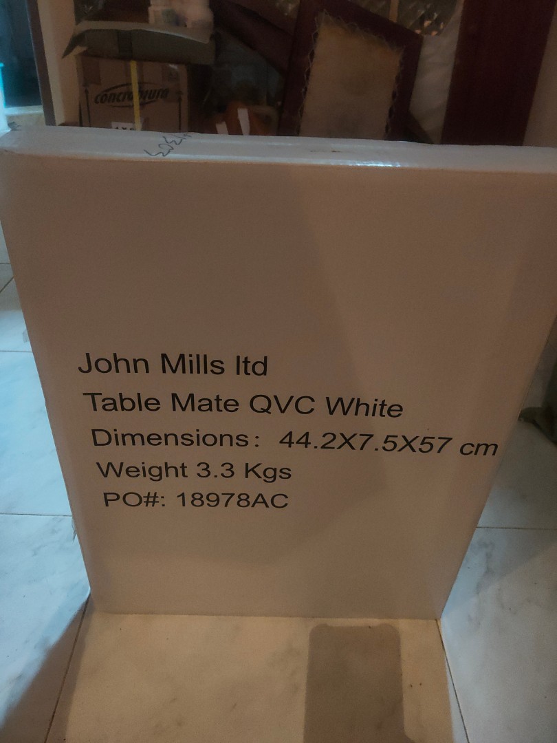John Mills Table Mate QVC white, Furniture & Home Living, Furniture