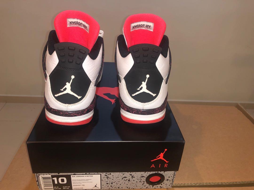 White black sales crimson jordan 4