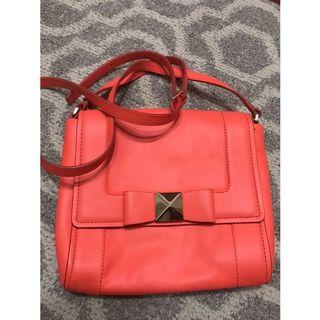 kate spade 經典橘色肩背可調節