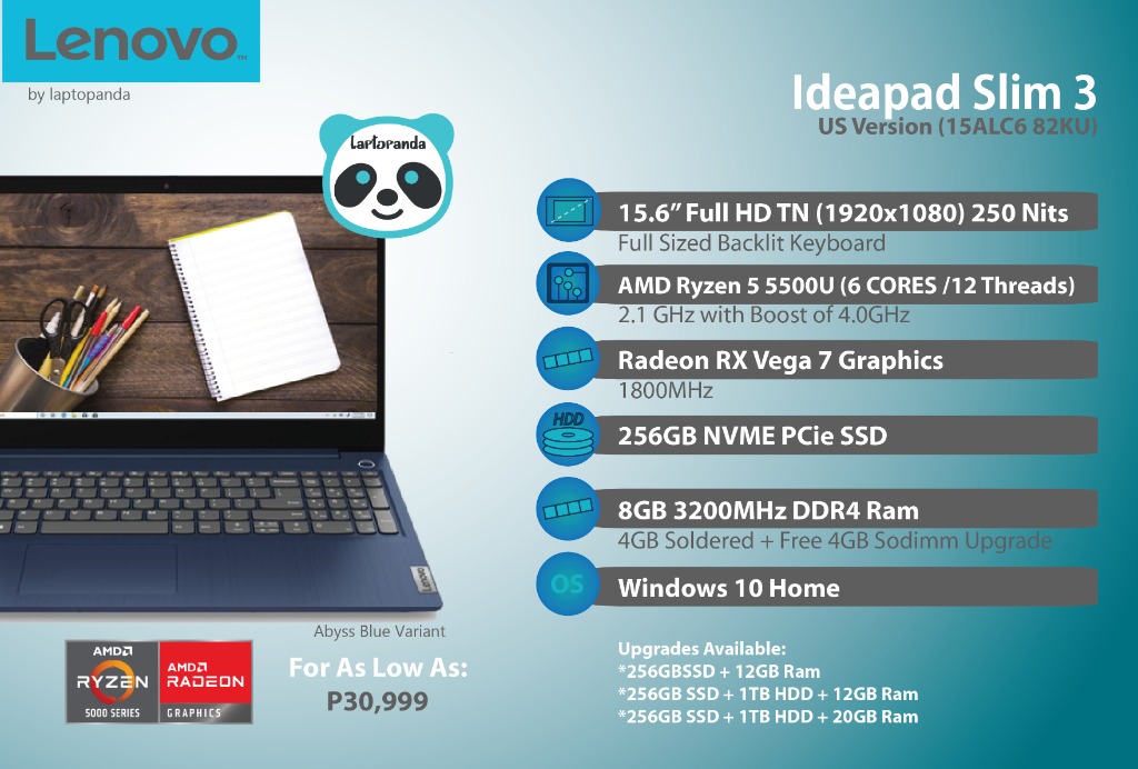 Lenovo ideapad slim 3 ryzen 5 5500u