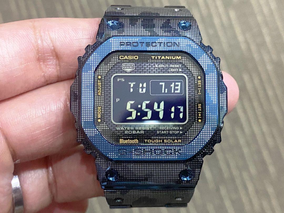 Like New Complete Local Oct 2020 Casio G Shock Titanium Blue Camo