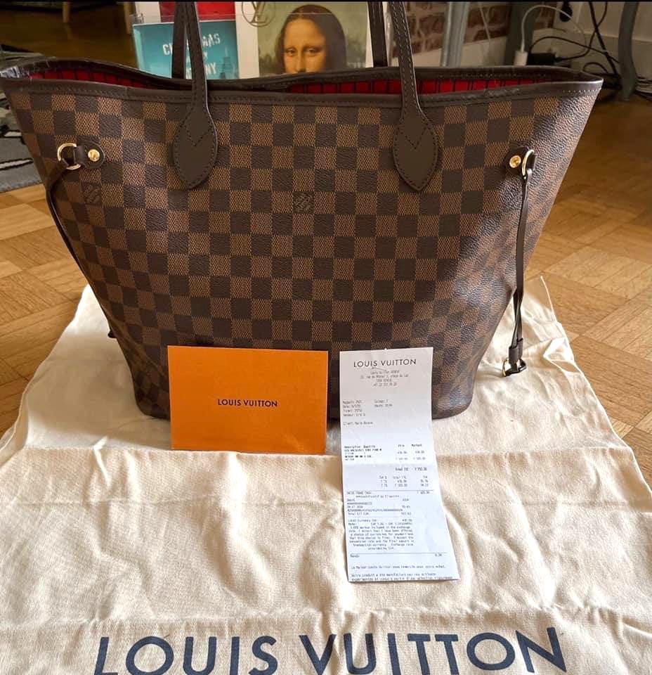 AUTHENTIC Louis Vuitton Neverfull MM receipt back from bagspa casual work  bag, Luxury, Bags & Wallets on Carousell