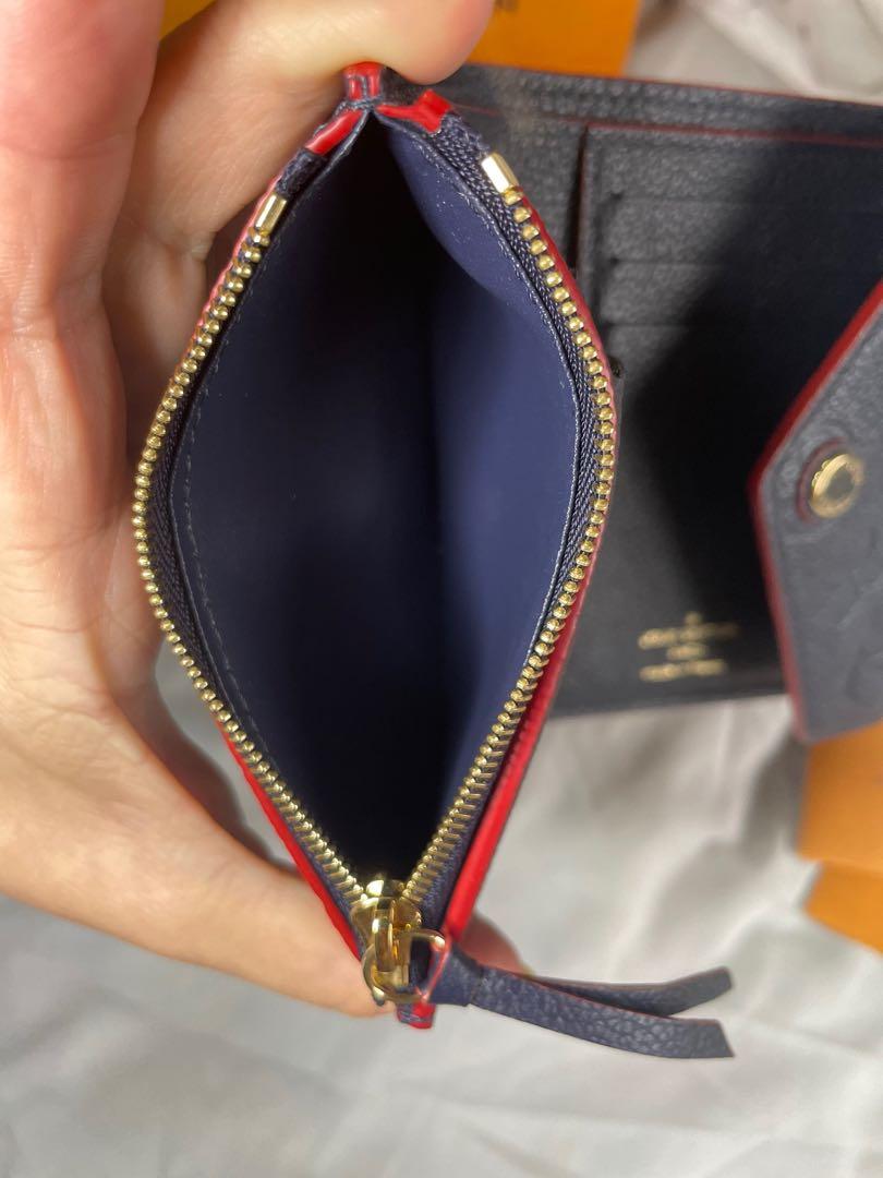  [Set Item] Louis Vuitton M64577 Women's Mini Wallet Mini Wallet  Micro Wallet Porte Foil Victorine Monogram Empreinte Marine Rouge :  Clothing, Shoes & Jewelry