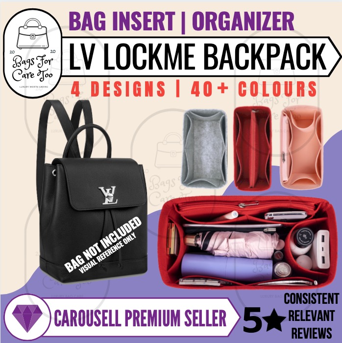 𝐁𝐍𝐂𝐓👜]🧡 LV Lockme Backpack Bag Organizer, Felt Bag In Bag Customized  Organiser
