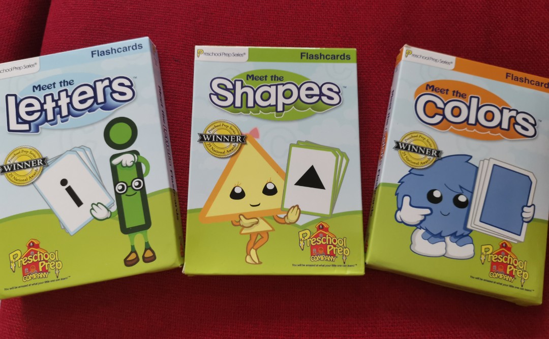Meet the letters, Meet the shapes and meet the colors flash cards