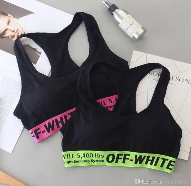 Off White Sports Bra (Sportsbra) Padded Top Pink for Gym, Yoga, Workout,  Pilates, Women's Fashion, Activewear on Carousell
