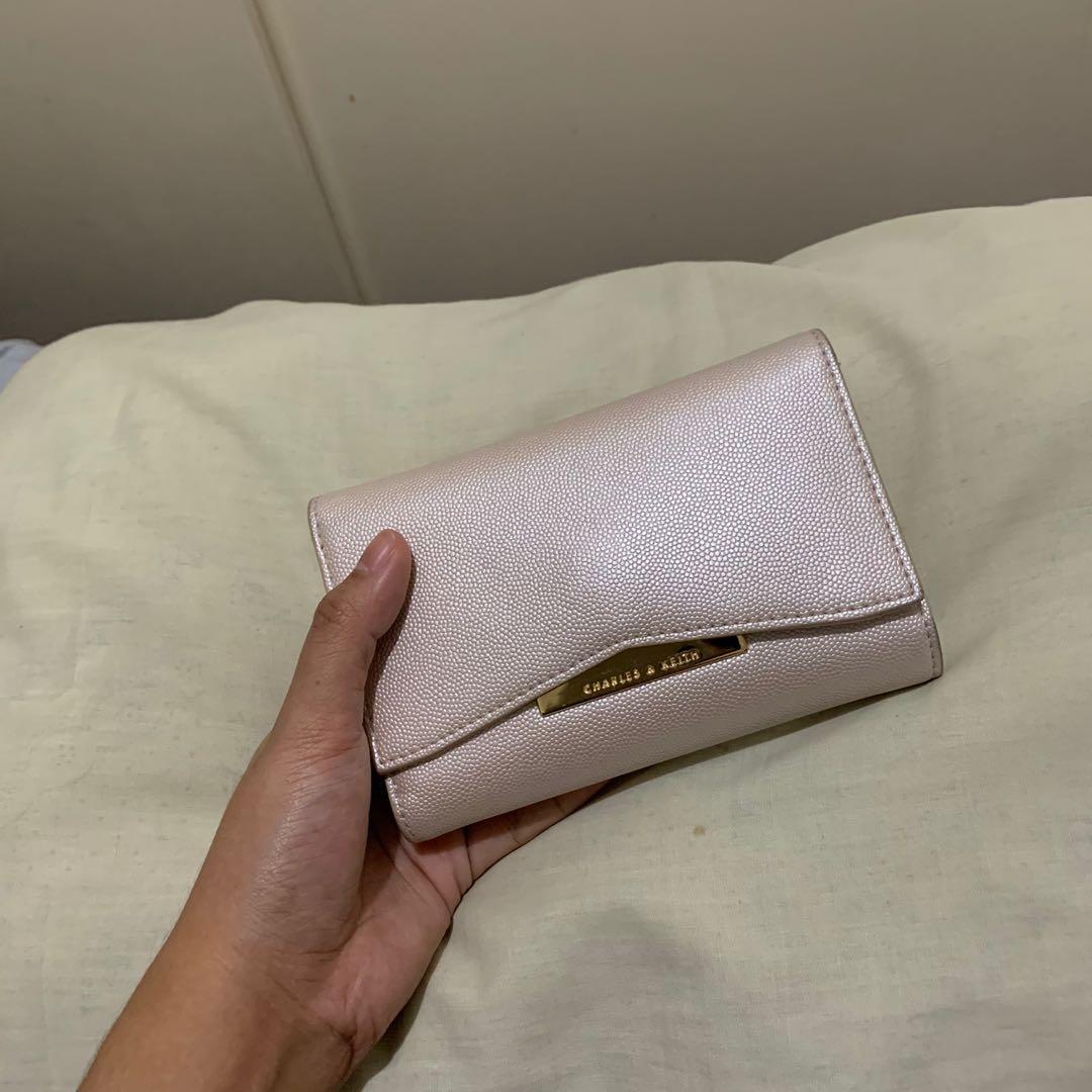 Pearl Metallic Accent Short Wallet - CHARLES & KEITH CA