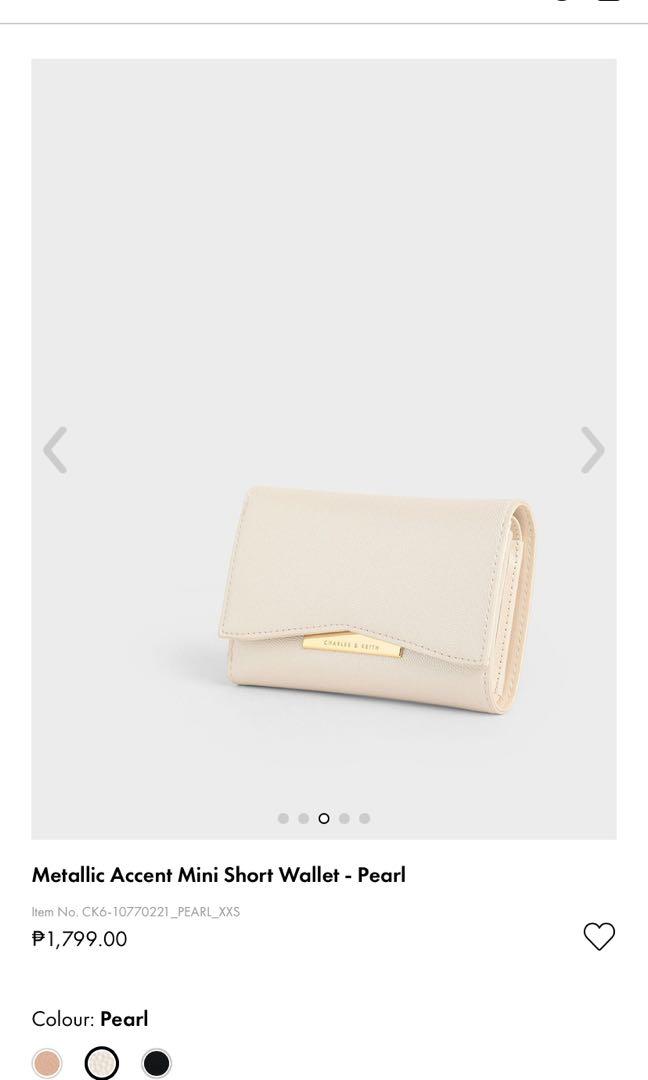 Pearl Metallic Accent Short Wallet - CHARLES & KEITH CA