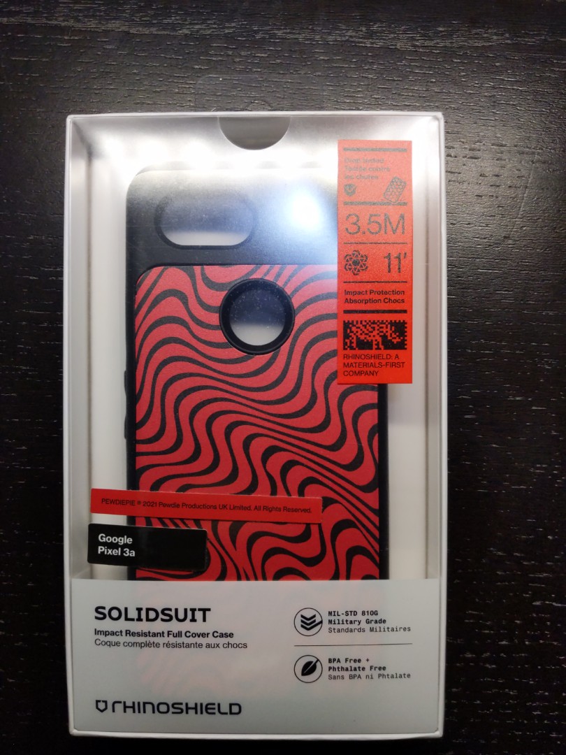 PewDiePie Rhinoshield solid suit solidsuit Google pixel 3a bnib, Mobile  Phones & Gadgets, Mobile & Gadget Accessories, Cases & Sleeves on Carousell