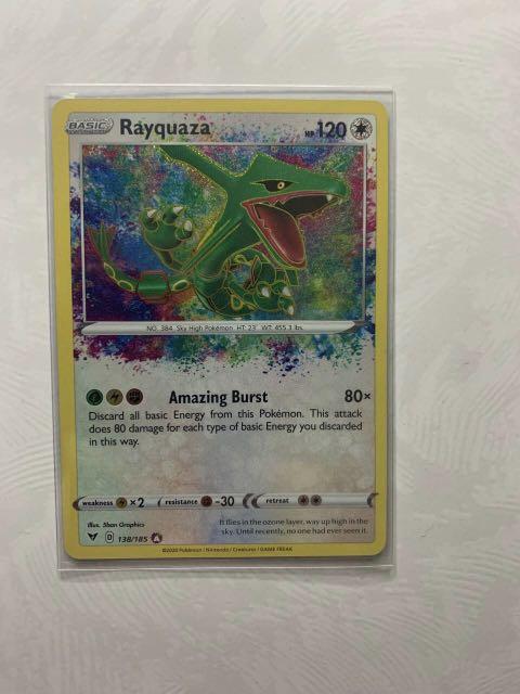 Pokemon Rayquaza 138/185 Amazing Rare Karte + Toploader