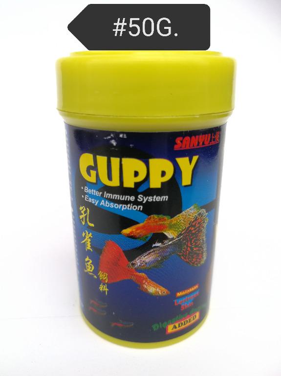 Sanyu Guppy Fish Feed Food Aquarium 50gram Pet Supplies Pet Food On Carousell